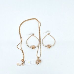 New Kendra Scott Rose Gold Love Knot Set